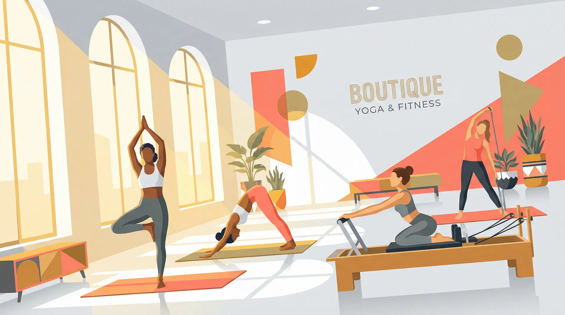 Boutique fitness studio with diverse group classes including HIIT, barre, and cycling — boutique fitness business management